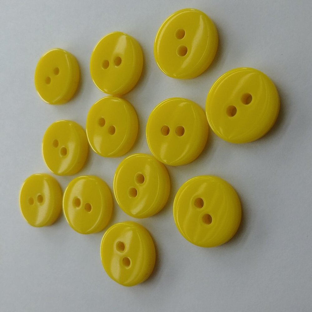 4/$20 Set of 10 ten round bright yellow buttons